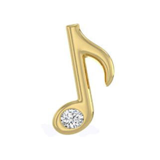 18K Gold music note with diamond